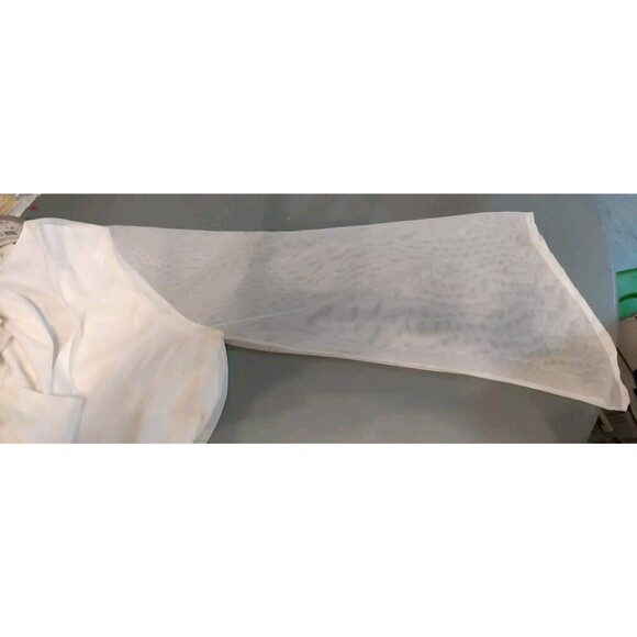 Chenault Women Ivory Mesh Lined‎ Gold Floral Embroidered Tunic Size L - Picture 8 of 8